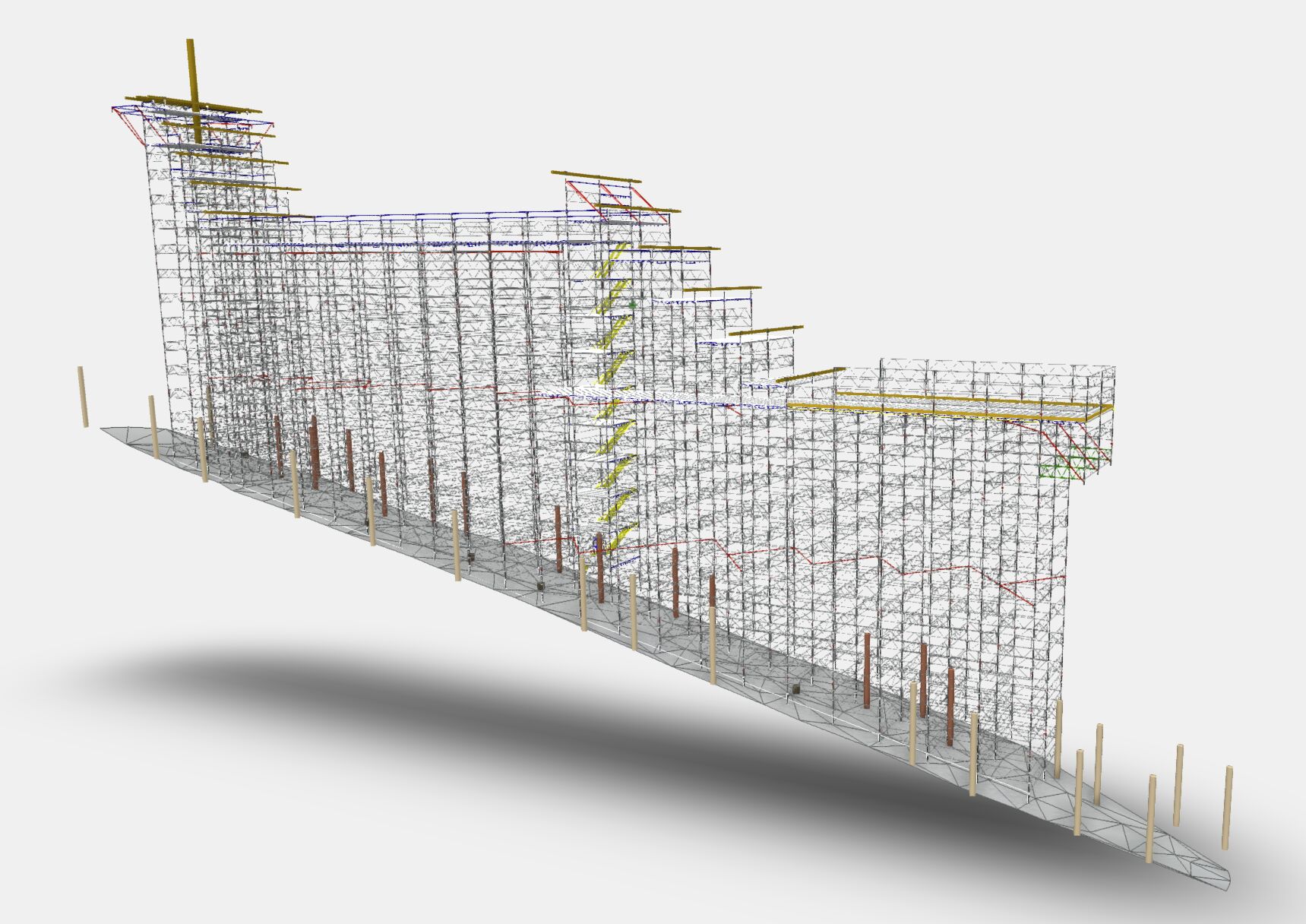 Vitus 3D model viewer showing Ultra project terrain and scaffold design